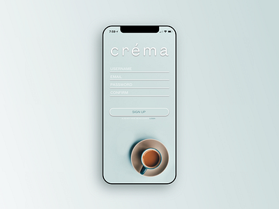 Créma - Daily UI 001 daily ui dailyui dailyui001 login sign up