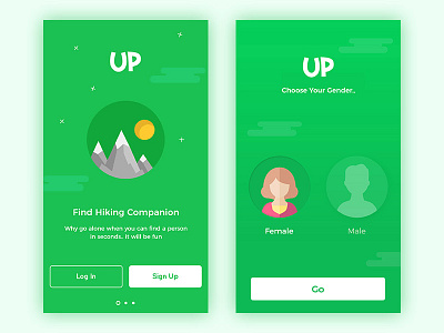 Onboarding app buddy design hiking ios mobile onboarding sign in sign up social ui ux