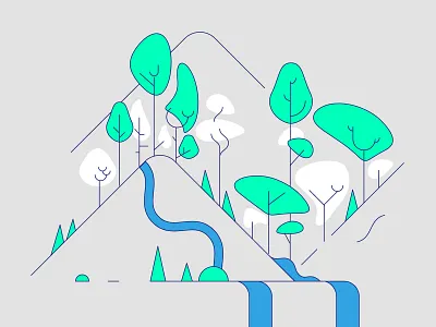 Hills colors design flat illustration india minimalist modern