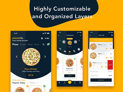 Pizzario UI Kit custom delivery design food light mockup pizza pizza ui kit pizzario ui kit restaurant screen simple ui kit ui kits ui ux ui ux design web app web app design web development website