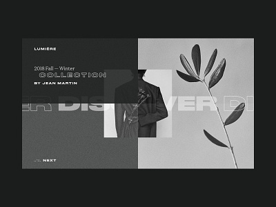 Lumière Store Intro Page black white black and white contrast design grain grainy grid noise noise shadow plants site typography ui web