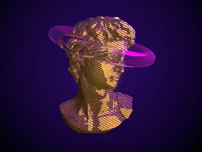 Rave glasses 3d c4d cinema4d design gold illustration render sculpture