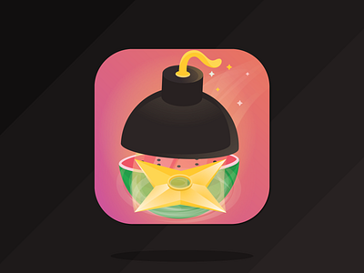 Game App Icon app icon bomb fruit game gradient shuriken slice watermelon