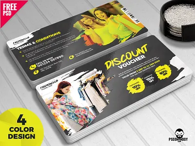 Discount Voucher Free PSD Bundle coupon discount card e commerce discount free free psd free template freebie free coupon psd gift card gift coupon gift voucher psd