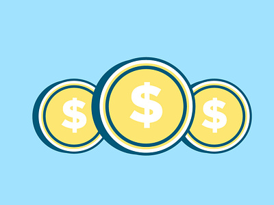 Money Money Money birght coin currency dollar flat gold icon illustration line minimal money simple vector