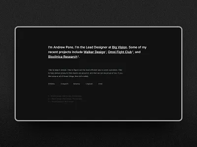 WIP / Personal Site black and white dark typography ui ui design ux web website wip