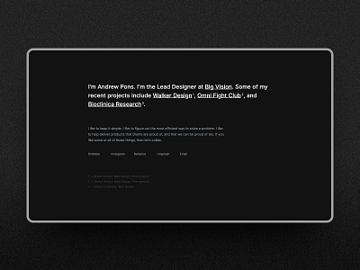 WIP / Personal Site black and white dark typography ui ui design ux web website wip