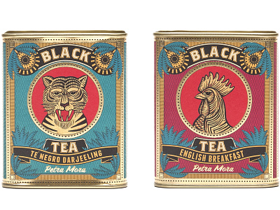 Packaging Design Iria Prol Petramora Tea 27 branding coffee food drink gold gourmet graphic design graphic design brand handdrawn illustration illustrator packaging petra mora photoshop brush tea tea cup tea logo tea party tealovers vintage