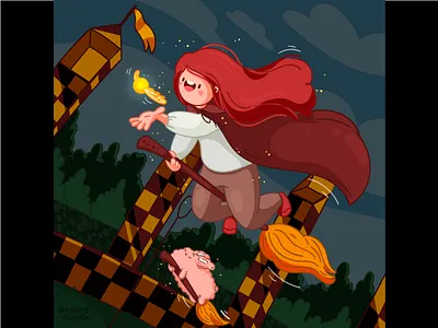 Quidditch 2d 2d character 2d design adobe illustrator art cartoon character cute digital digital 2d girl hannahdoodle illustration illustration design magic rabbit vector vector art vector artwork vectorart