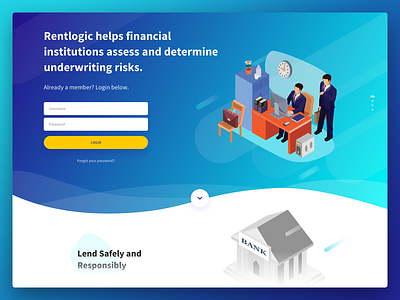 Rentlogic Banking Product Page design ui ux web