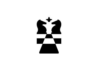 Chess Federation mark black white chess horse king