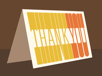 Thank You card design lettering thank you type