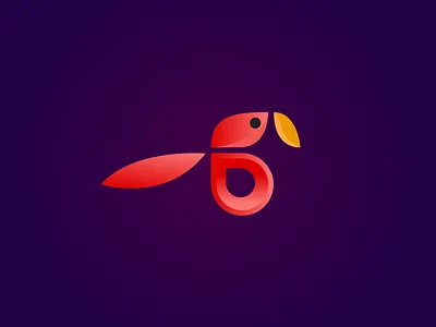 Red Parrot logo 2d design flat flat design icon logo marano parrot red vector