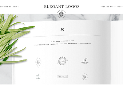 50 Elegant Premade Logo Template branding collection design elegant feminine high end illustration logo minimal pawellpi premium the bundle typography