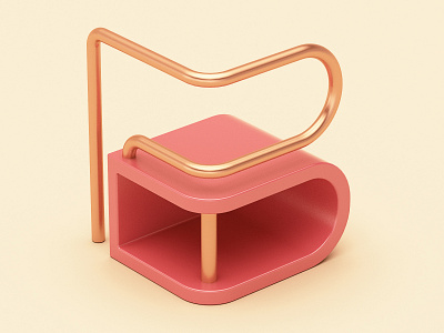 B 36 days of type abstract copper isometric letter letter b