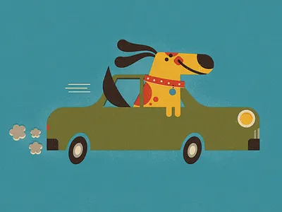 Weekend feeling! Get out there and get some fresh air! app dog drive kidlitart moss yellow