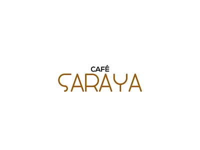 CAFE SARAYA LOGO design flat illustration logo typography vector