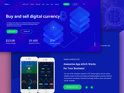Critoum | Cripto Currency Web Landing Page bitcoin landing page design flat landing page psd template responsive webdesign ui ux web web agency web design website
