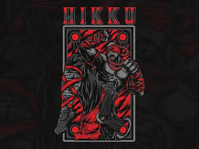 Hikku Fighter character custom fighter game gamer heroes illustation red work