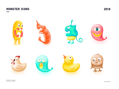 Icons Monster animal icons illustration monster