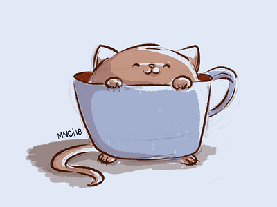 Cat-pur-ccino character design illustration procreate women in illustration