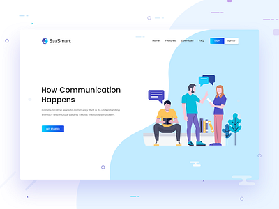 SaasMart - Agency, Saas, Web Application PSD Template app branding gradient template ui vector