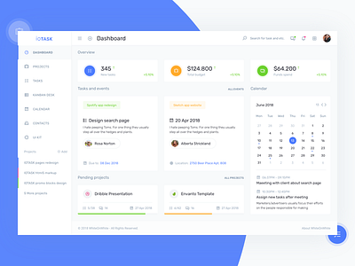 Dashboard - Project Management UI Kit admin agile app asana dashboad jira kanban kit landing management material minimal project scrum task trello ui