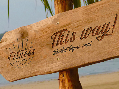 Dune Fitness Sign beach beach fitness beach sign beach workout brand assets brand identity branding business company branding company logo design fitness icon identity system logo logo design logo mark modern professional workout