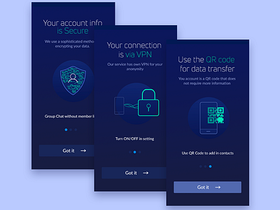 Secure Android Chat App. Onboarding. android app chat material ui mobile app ui ux