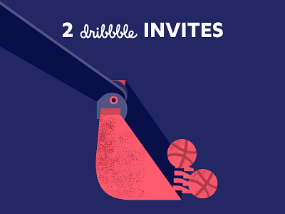 2 Invites dribbble illustration invites mining