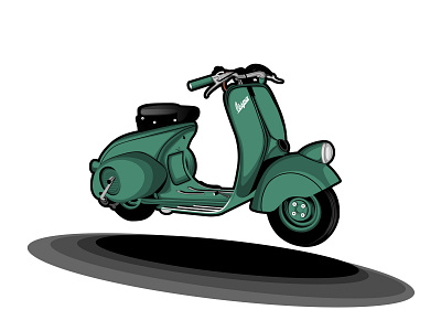 Vespa 98 1946 Mode Alone cartoon drive motorcyle unique vespa