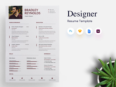 3 page Designer CV/Resume Template curriculum vitae cv cv design cv template designer resume