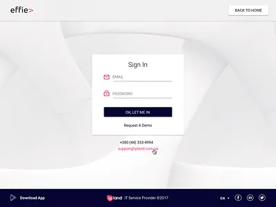 effie> App Sign In effie signin ui design