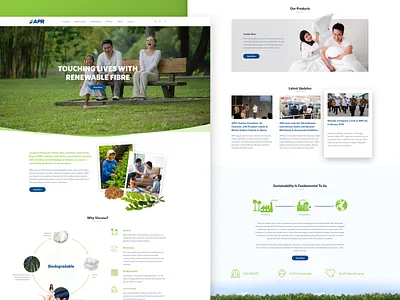 APR corporate environment landing page mockup user interface