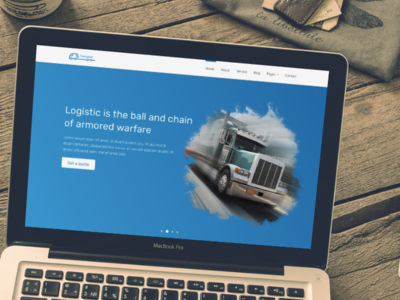 Logistic web template design logistic simple website template. transport