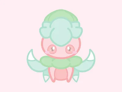 Pokemon : Fomantis cartoon cartoon network character cute design game graphics illustration kawaii pastel pokemon tv show vector