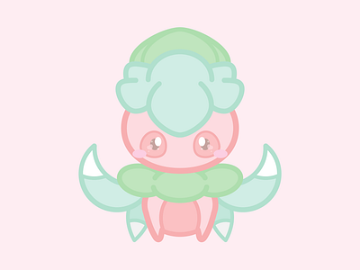 Pokemon : Fomantis cartoon cartoon network character cute design game graphics illustration kawaii pastel pokemon tv show vector