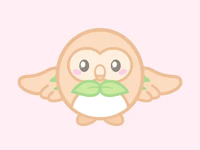Pokemon : Rowlet cartoon cartoon network character cute design game graphics illustration kawaii pastel pokemon tv show vector