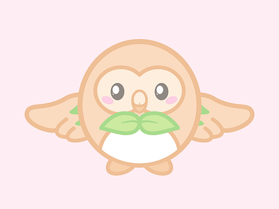 Pokemon : Rowlet cartoon cartoon network character cute design game graphics illustration kawaii pastel pokemon tv show vector