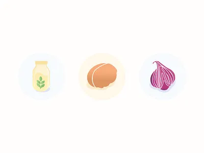 Veggie Food Icons (flat serie) flat gradient icons nut onion soymilk vegan vegetarian veggies walnut