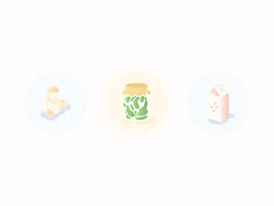 Veggie Food Icons (flat serie) flat gherkin gradient pickles soymilk tofu vegan vegetarian veggies