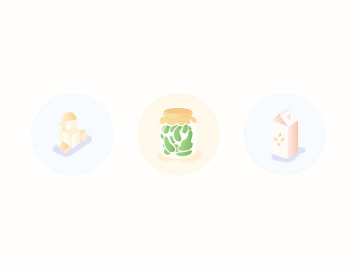 Veggie Food Icons (flat serie) flat gherkin gradient pickles soymilk tofu vegan vegetarian veggies