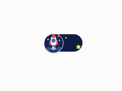 Space exploration animation app design toggle toggle button ui web website