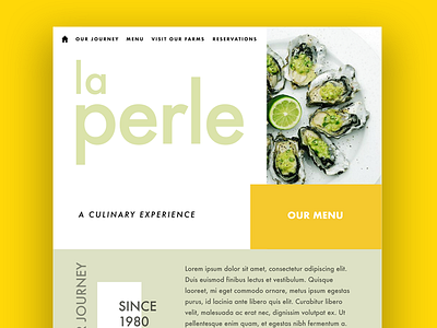 Daily UI #03 - Landing Page daily dailyui dailyui 003 food landing page landing page minimal oysters restaurant ui web website