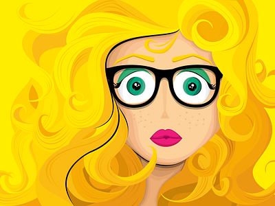 Illustration for Hair packaging blond color design doll hair hair style illustration