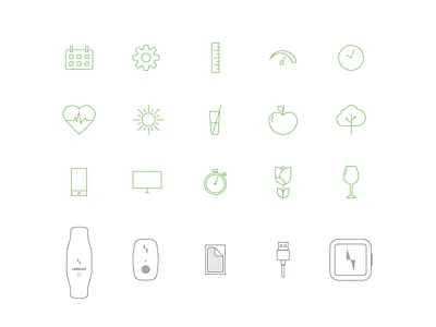 Upright Icon Set branding fitness health icons iconset illustration line line drawing