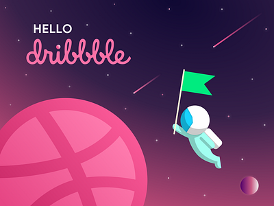 Hello Dribbble illustration vector