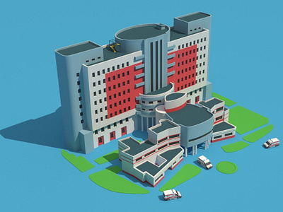 Bojnurd Imam Hasan Hospital bojnurd illustration isometric