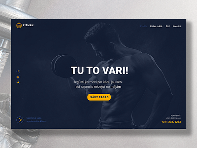 First screen of "Fitman" web page adobe photoshop adobe xd design fitness app layoutdesign webdesign