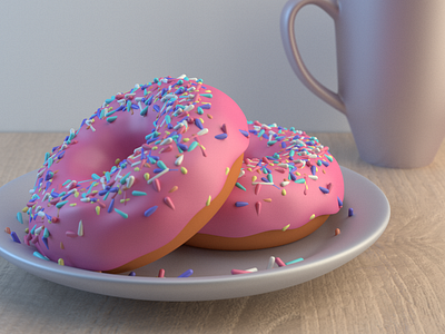 Pink Donut 3d 3d artist 3dart 3dmodel blender donut pink